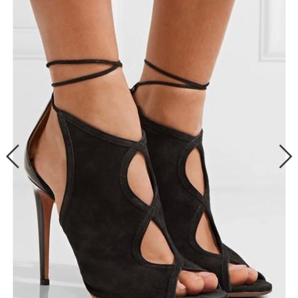 Aquazzura black suede shoes